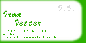 irma vetter business card